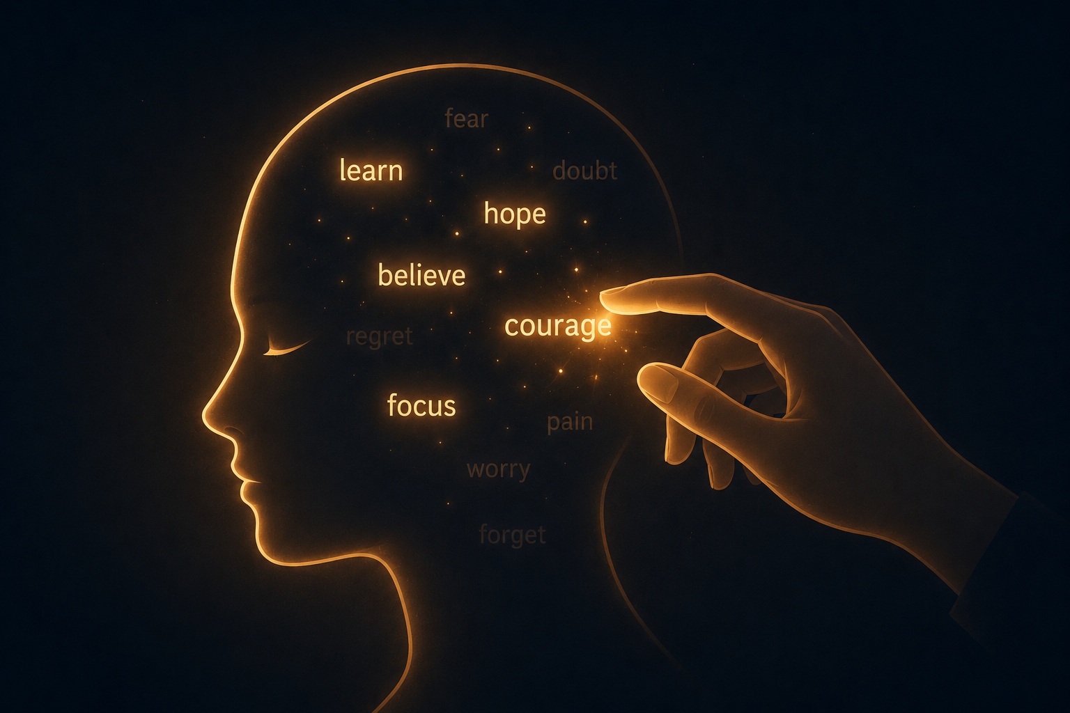 Brain illustration representing how the brain decides which information to forget
