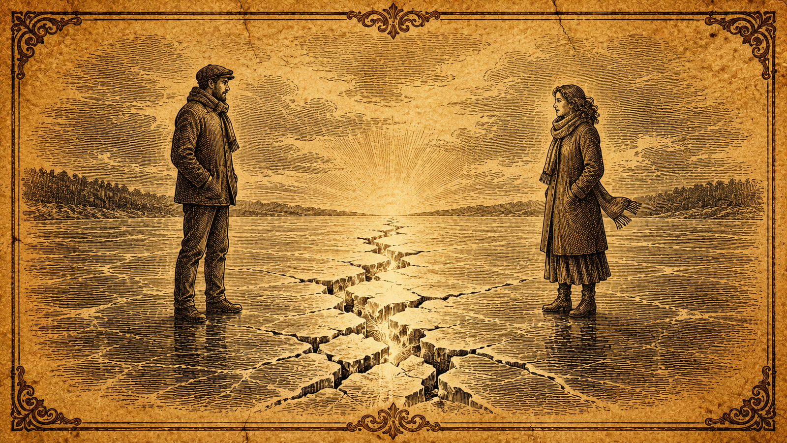 Two strangers making awkward small talk before breaking the ice