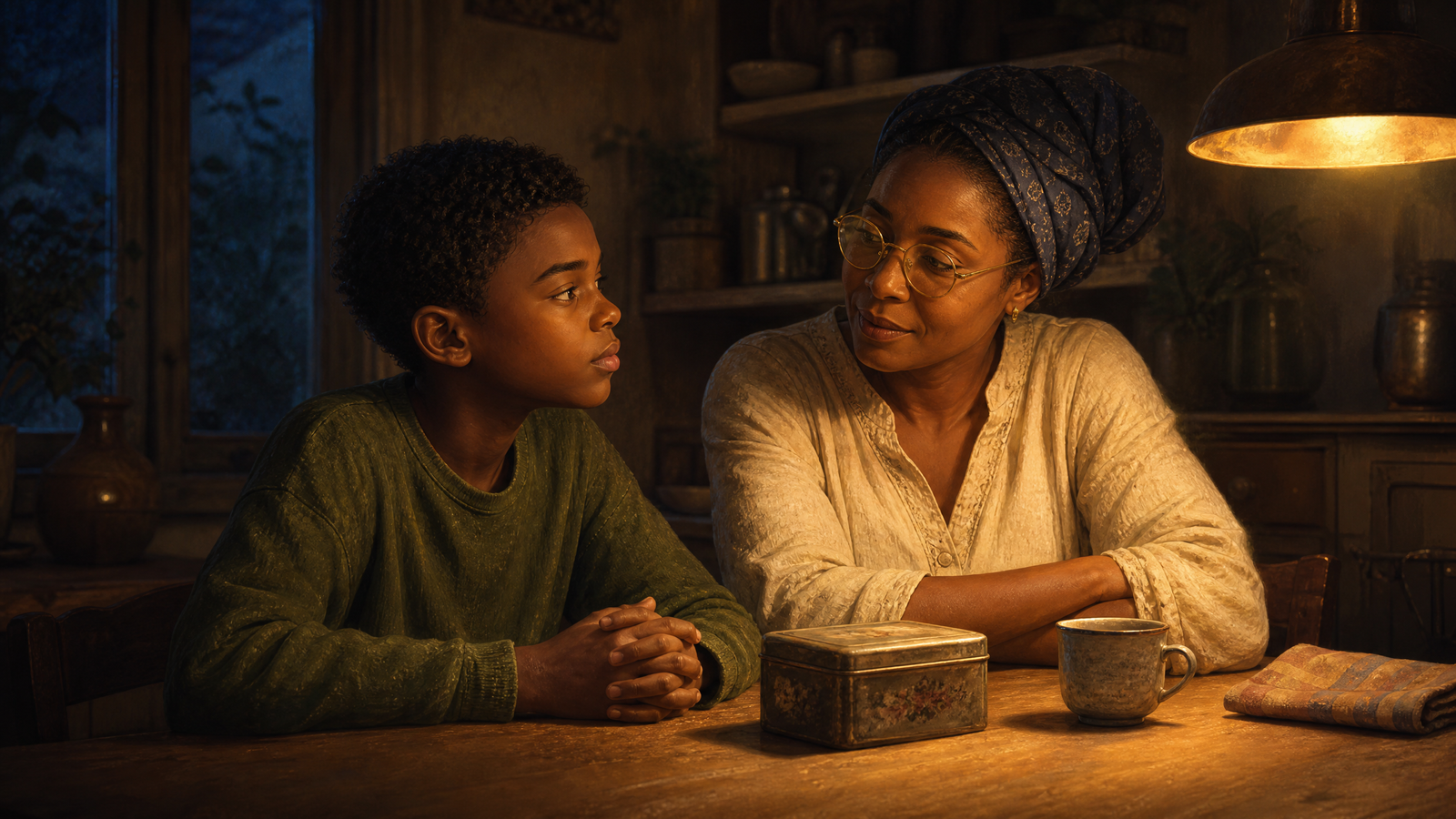 Amir's mother telling him about his grandmother's gift of reading the weather