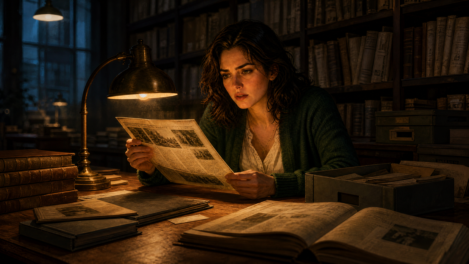 Newspaper archive with old records used to trace the mysterious relative