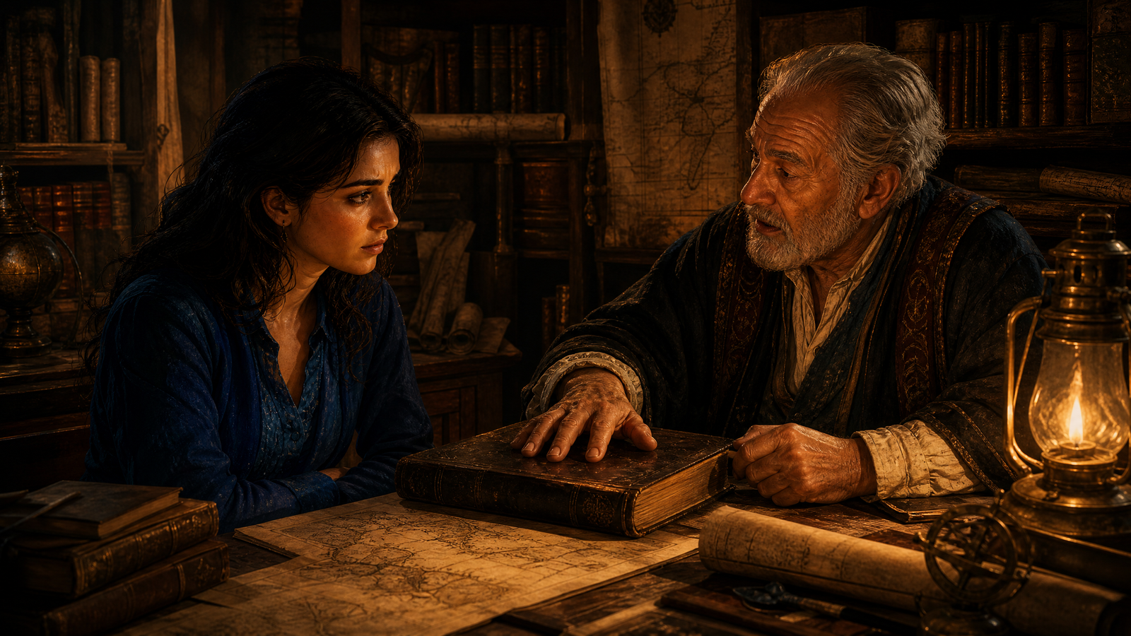Old Toma explaining to Ines the true balance-based nature of the map ink's power