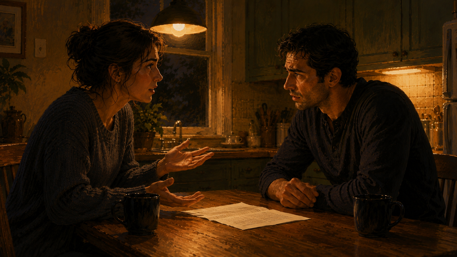 Samar explaining why she hid the debt from her husband
