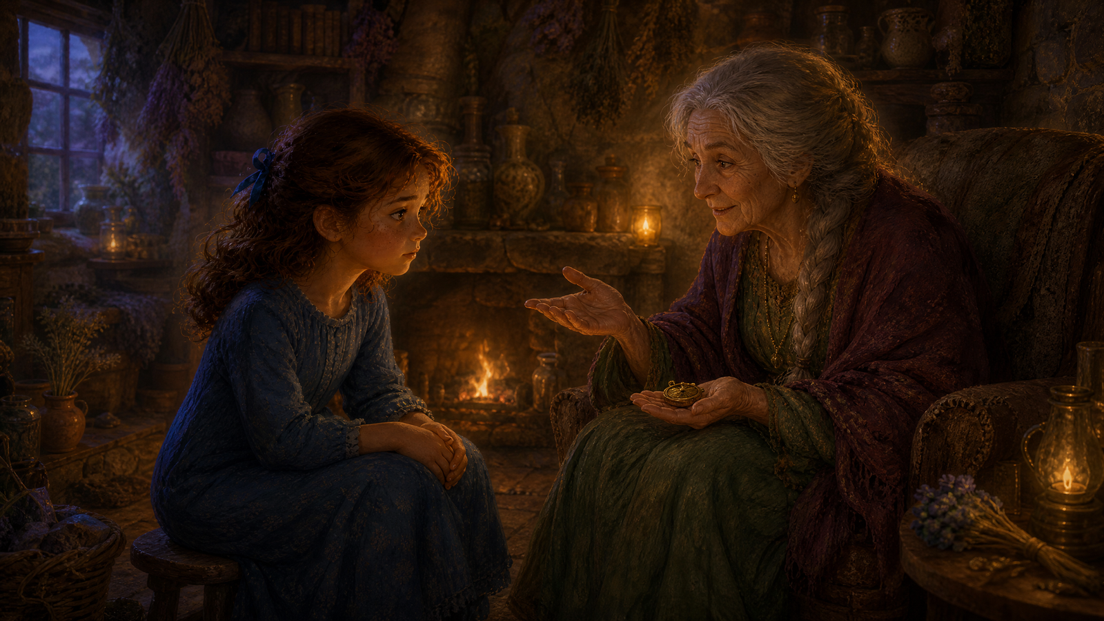 Yara holding her father's pocket watch, deciding what to trade at the market